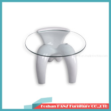 High Quality Cheapest Plastic Fashion Templed Glass Tea Coffee Table (Hz-T29W)